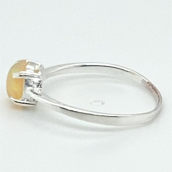 Welo Opal .80ct Platinum Solid Silver Ring - Picture 7 of 7